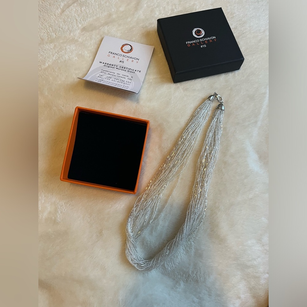 BNIB Franco Schiavon Gallery Murano Glass Necklace